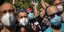Διαδηλωτές με μάσκα στην Ισπανία