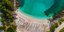 Εναέρια φωτογραφία από την μαρμάρινη παραλία στη Θάσο