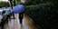 Γυναίκα περπατά με ομπρέλα σε βροχερό καιρό