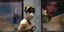 Γυναίκα με μάσκα στο δρόμο μπροστά από βιτρίνα καταστήματος