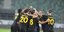 Οι παίκτες της ΑΕΚ πανηγυρίζουν το γκολ επί της Σεντ Γκάλεν