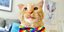 Ο αξιαγάπητος γάτος με πολύχρωμο παπιγιόν