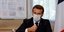 Ο Γάλλος πρόεδρος Εμανουέλ Μακρόν με μάσκα για τον κορωνοϊό