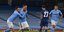 Παίκτης της Μάντσεστερ Σίτι πανηγυρίζει γκολ απέναντι στην Πόρτο 