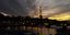 Ηλιοβασίλεμα στο Σηκουάνα, στο βάθος ο πύργος του Αϊφελ στο Παρίσι 