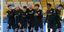 Οι παίκτες της Μπαρτσελόνα πανηγυρίζουν τη νίκη επί της Ντιναμό Κιέβου