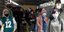 Μεξικανοί στέκονται σε ουρά φορώντας μάσκας