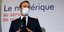 Ο Γάλλος πρόεδρος Εμανουέλ Μακρόν με μάσκα σε δημόσια ομιλία του