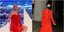 Βίκυ Καγιά και Βικτόρια Μπέκαμ με κόκκινο φόρεμα