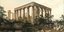 Ο ναός της Αφαίας στην Αίγινα. Απεικονίζονται οι χωρικοί της Αίγινας που τροφοδοτούσαν τους περιηγητές κατά το διάστημα που αυτοί διέμειναν στον χώρο
