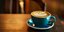 γαλάζιο φλιτζάνι με καφέ