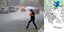 Βροχερός καιρός στη Θεσσαλονίκη -Ενας άνδρας περπατά με ομπρέλα