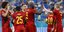 Οι ποδοσφαιριστές της Εθνικής Βελγίου πανηγυρίζουν