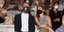 Ο Λεωνίδας Κουτσόπουλος και η Χρύσα Μιχαλοπούλου με μάσκες στο Ηρώδειο
