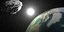 Αναπαράσταση ενός αστεροειδούς που περνάει κοντά από τη Γη