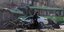 Κατεστραμμένο από ρωσικούς βομβαρδισμούς τρόλει στο Κίεβο