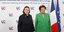 Η υπουργός Πολιτισμού Λίνα Μενδώνη με τη Γαλλίδα ομόλογό της
