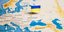 σημαία της Ουκρανίας στον χάρτη