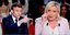 Ο Γάλλος πρόεδρος Εμανουέλ Μακρόν και η ακροδεξιά υποψήφια Μαρίν Λεπέν 