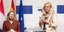 Η Νάντια Καλβίνιο και η Σίγκριντ Κάαγκ μετά την συνάντησή τους τον Απρίλιο του 2022