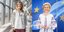 Η Ρομπέρτα Μετσόλα και η Ούρσουλα Φον ντερ Λάιεν με παραδοσιακή ενδυμασία της Ουκρανίας