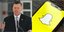 Τζέιμς Μάρεϊ και λογότυπο Snapchat