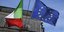 Σημαίες Ιταλίας και Ευρωπαϊκής Ένωσης