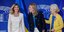 Η πρώτη κυρία της Ουκρανίας, Ολένα Ζελένσκα, η πρόεδρος του Ευρωκοινοβουλίου, Ρομπέρτα Μετσόλα και η πρόεδρος της Κομισιόν,  Ούρσουλα φον ντερ Λάιεν