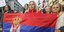 Διαδήλωση Σέρβων στο θύλακο της Κοσόβσκα Μιτροβίτσα του Κοσόβου