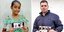 Η Sadia Sultana Oishee και ο Adnan Mevic, κρατώντας φωτογραφίες τους με αξιωματούχους κατά τη γέννησή τους