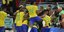 Οι παίκτες της Βραζιλίας πανηγυρίζουν το νικητήριο γκολ του Κασεμίρο επί της Ελβετίας στο Μουντιάλ 2022