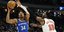 Ο Γιάννης Αντετοκούνμπο δέχεται φάουλ από τον Bam Adebayo των Miami Heat κατά τη διάρκεια του δεύτερου ημιχρόνου ενός αγώνα μπάσκετ του NBA το Σάββατο, 4 Φεβρουαρίου 2023, στο Μιλγουόκι