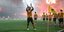 Ο Λιβάι Γκαρσία πανηγυρίζει γκολ κόντρα στον Ολυμπιακό με τη φανέλα της ΑΕΚ