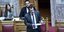 Ο υπουργός Υγείας, Θάνος Πλεύρης, στην Ολομέλεια της Βουλής, στη συζήτηση για το νομοσχέδιο που αφορά τους φαρμακευτικούς συλλόγους