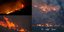 Αριστερά επάνω: Καίει η φωτιά στη Σαρωνίδα -Δεξιά και κάτω αριστερά: Φωτιά στην Κορινθία 