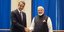 Ο Έλληνας πρωθυπουργός Κυριάκος Μητσοτάκης με τον πρωθυπουργό της Ινδίας Ναρέντρα Μόντι