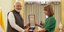 Ο Ινδός πρωθυπουργός Ναρέντρα Μόντι κατά τη συνάντηση με την ΠτΔ, Κατερίνα Σακελλαροπούλου