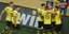 Οι παίκτες της ΑΕΚ πανηγυρίζουν το γκολ που πέτυχαν κόντρα στον Άγιαξ