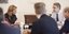 Η Μαρίνα Τραυλού κατά τη συνάντηση του προεδρείου της ΕΕΕ με τον Κυριάκο Μητσοτάκη