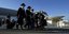 Υπερορθόδοξοι Εβραίοι βγαίνουν από την αίθουσα αφίξεων μετά την αποβίβασή τους από το κρουαζιερόπλοιο που τους μετέφερε από τη Χάιφα του Ισραήλ στο λιμάνι της Λεμεσού στην Κύπρο