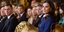 Η βασίλισσα Λετίθια της Ισπανίας κατά την υποδοχή των διπλωματών στο παλάτι Ζαρζουέλα