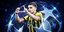 O Ραζβάν Μαρίν της ΑΕΚ με φόντο τα αστέρια του UEFA Champions League