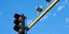 Traffic light and cameras on a pole