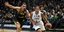 Στιγμιότυπο από τον αγώνα ΠΑΟΚ-ΑΕΚ για την Basket League