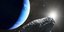 Καλλιτεχνική απεικόνιση του «Ιππόκαμπου» (An artist's illustration of Neptune's smallest moon Hippocamp in orbit around the gas giant. It's just 20 miles across. (Εικόνα: NASA