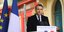 O Γάλλος πρόεδρος Εμανουέλ Μακρόν απευθύνεται στους Κορσικανούς (Φωτογραφία: ΑΡ) 