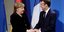 H Γερμανίδα καγκελάριος Μέρκελ και ο Γάλλος πρόεδρος Μακρόν (Φωτογραφία: ΑΡ/Michael Sohn)