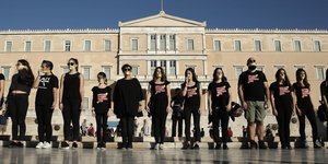 Σιωπηλή διαμαρτυρία κατά της εμπορίας ανθρώπων. Φωτογραφία: Intime