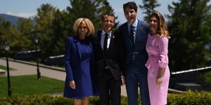 Μπριζίτ και Εμανουέλ Μακρόν & Τζάστιν και Σόφι Τριντό (Φωτογραφία: EPA)