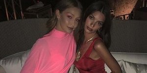 Έμιλι Ραταϊκόφσκι και Τζίτζι Χαντίντ στα εγκαίνια του Nammos Village